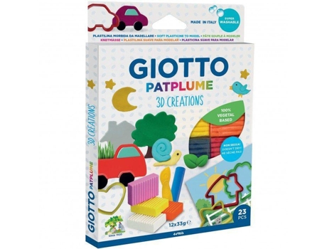 Plasticina Giotto Patplume Conjunto Sortido 12X33Gr + Acessorios, 3D Creations - 23Pcs