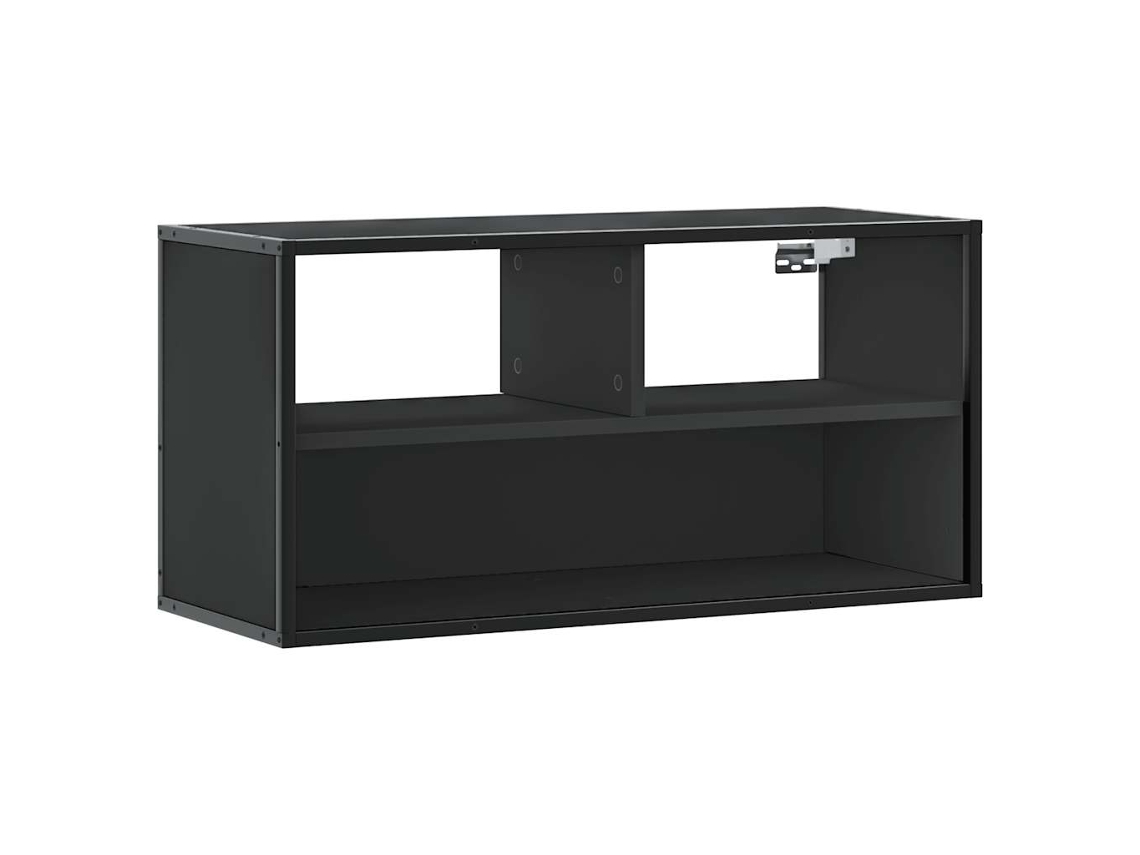 Maison Exclusive - Mueble De Tv Metal Y Madera De Ingeniería Negro 80x31x39,5 Cm