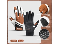 (marrón M) Guantes De Ciclismo Profesionales, Resistentes A La Abrasión, Microfibra, Antideslizantes.