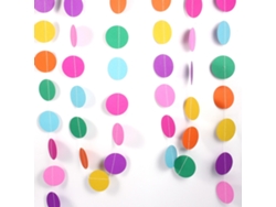 Guirnalda de papel con puntos circulares, decoración colgante de 4 m, colores del arcoíris, para fiesta