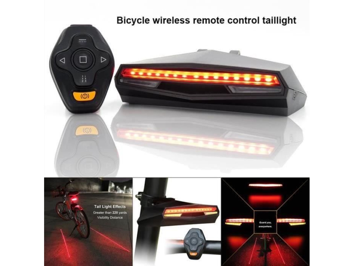 RD23173-Luz trasera para bicicleta Luz trasera LED Control remoto inalámbrico Señales de giro Luz de seguridad YWEI