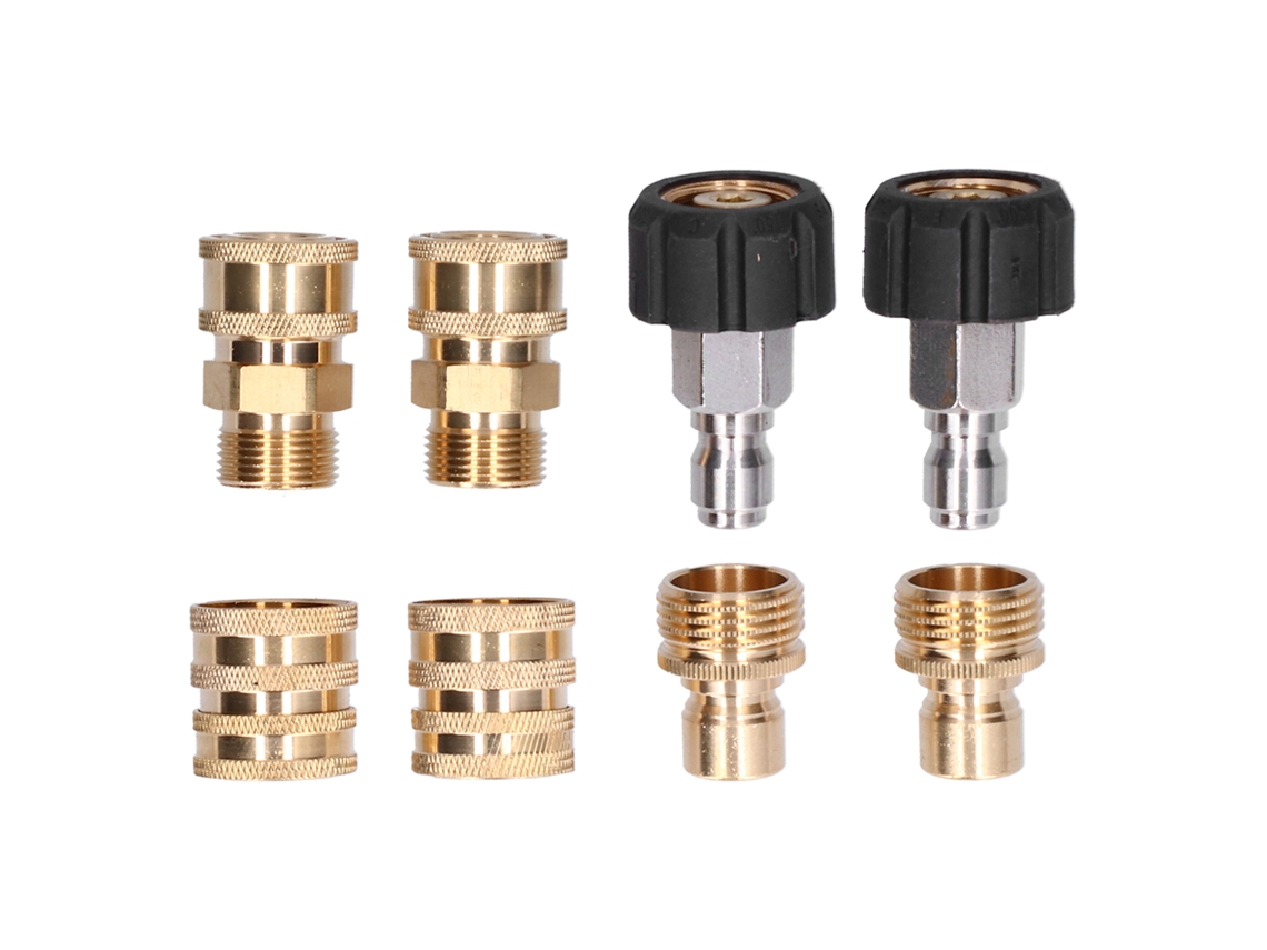 Adaptador para hidrolavadora (conector rápido de latón, juego de 8 piezas)