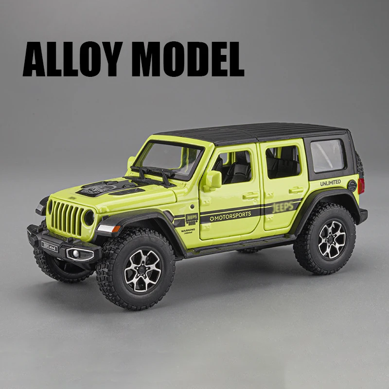 Coche miniatura de aleación metálica (verde), escala 1:32, con sonido y luz.