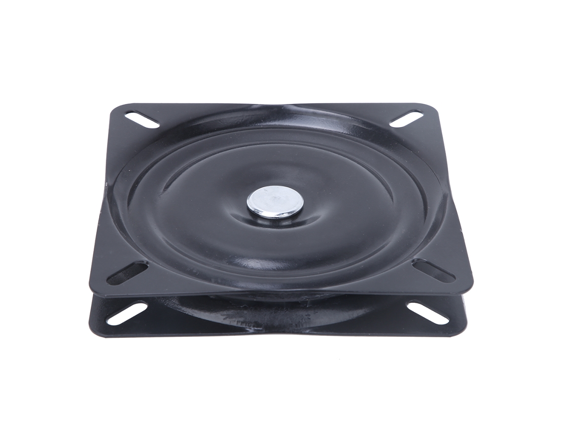 Mesa giratoria de hierro negro de 150x150x2 mm para uso en oficinas.