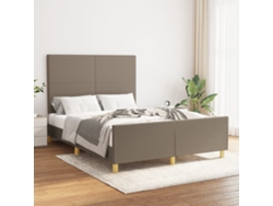Cama Sin Colchón Tela Gris Taupe 140x200 Cm