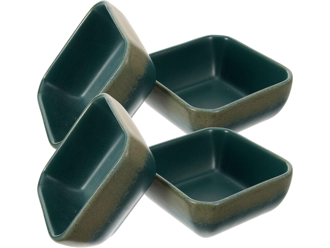 Juego De 4 Cuencos Cuadrados De Cerámica Para Salsas De Sushi Y Aperitivos - Estilo De Diseño
