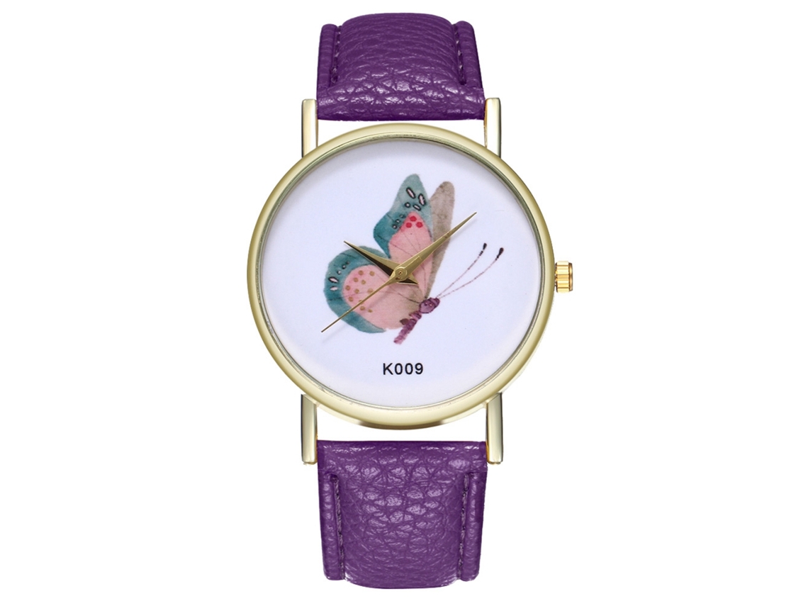 Reloj De Pulsera De Cuarzo Para Mujer, Esfera Clásica, Piel Sintética Azul, Estilo Casual.