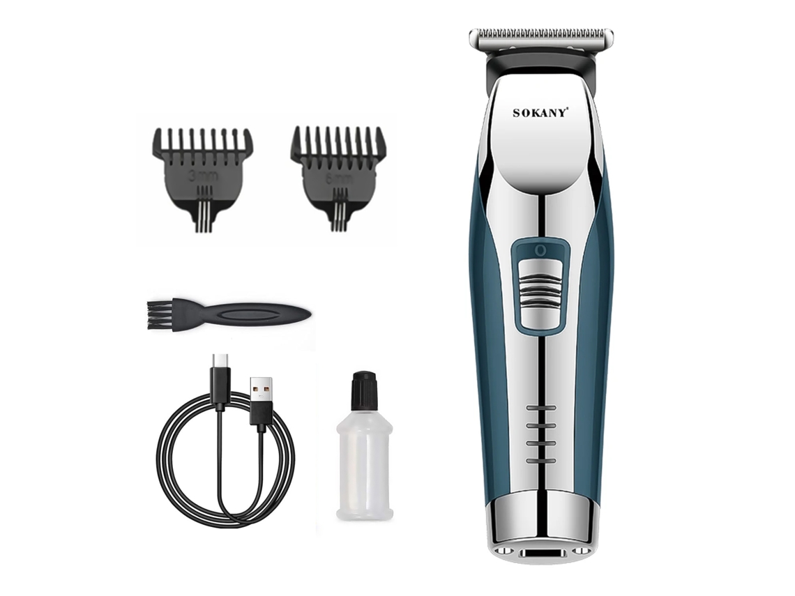 Recortadora de pelo y barba recargable. Diseño ergonómico.