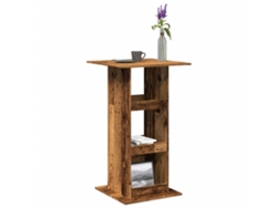 Mesa de bar | Mesa de bistró con almacenamiento fabricada con derivados de madera reciclada