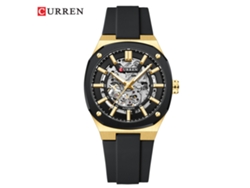 (correa Negra, Caja Y Cara Negras) Reloj Mecánico Automático De Hombre Con Esquinas Perforadas Y Transparente, Resistente Al Agua, Deportivo Y Casual