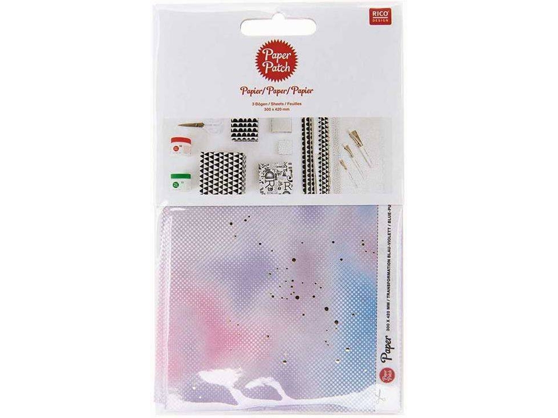 Papel Adhesivo Difuminado Azul y Morado Rico Design (30 X 42 Cm)