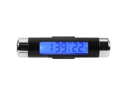 Reloj termómetro electrónico multifunción para coche Qilu con retroiluminación LED y pantalla digital.