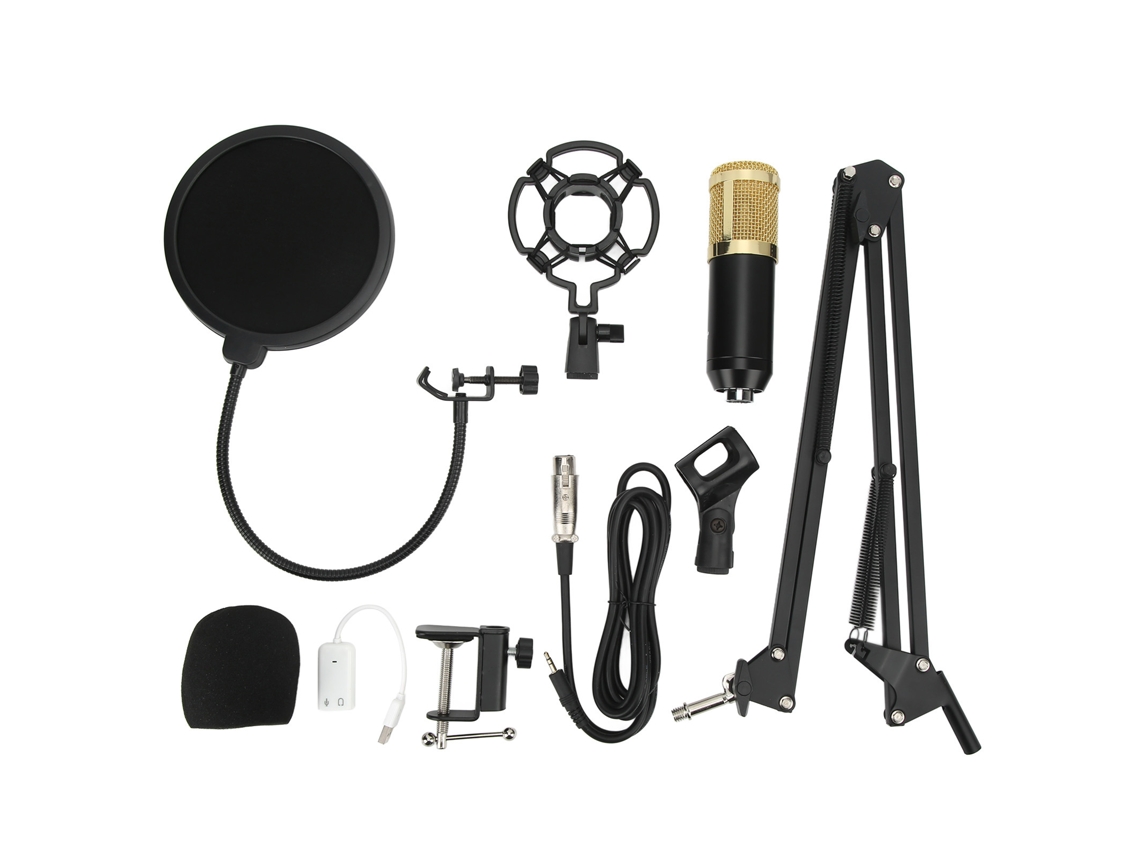 Kit De Micrófono Condensador Con Tarjeta De Sonido Profesional Y Brazo Plegable Para Grabación Y Streaming En Directo