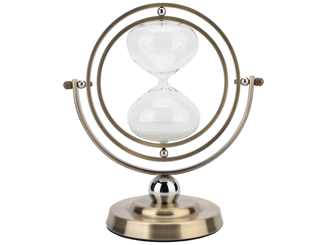 Reloj De Arena Decorativo Con Base De Metal, Ideal Como Regalo De Cumpleaños. Temporizador De Arena De 15 Minutos Para Uso En La Oficina. Flujo De Are