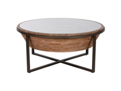 Mesa Centro Abeto Cristal Negro 102x102x46cm