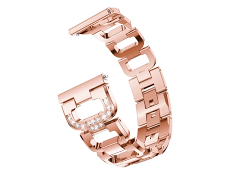 Correa de aleación de aluminio 20mm aleación de decoración de diamantes de imitación en forma de D para Samsung Galaxy Watch Active SM-R500 - oro r...