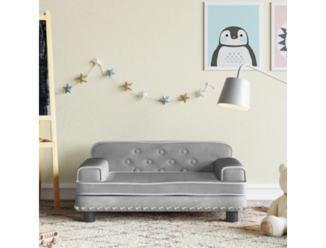 MAISON EXCLUSIVE - Sofá para niños de terciopelo gris claro 70x45x30 cm
