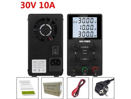 Usb Ajustable Dc Laboratorio 30V 10A B ALIN1259-1 (Negro)