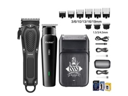 (set 3) Cortadora De Pelo Eléctrica Inalámbrica Recargable Para Hombres, Afeitadora Eléctrica