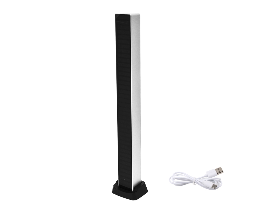 Rebe-luz Led Rgb De Ritmo Con Control Por Voz, Barra De Luz Usb Cargable Con Base Para Ktv, Bar Y Fiesta, Carcasa Blanca