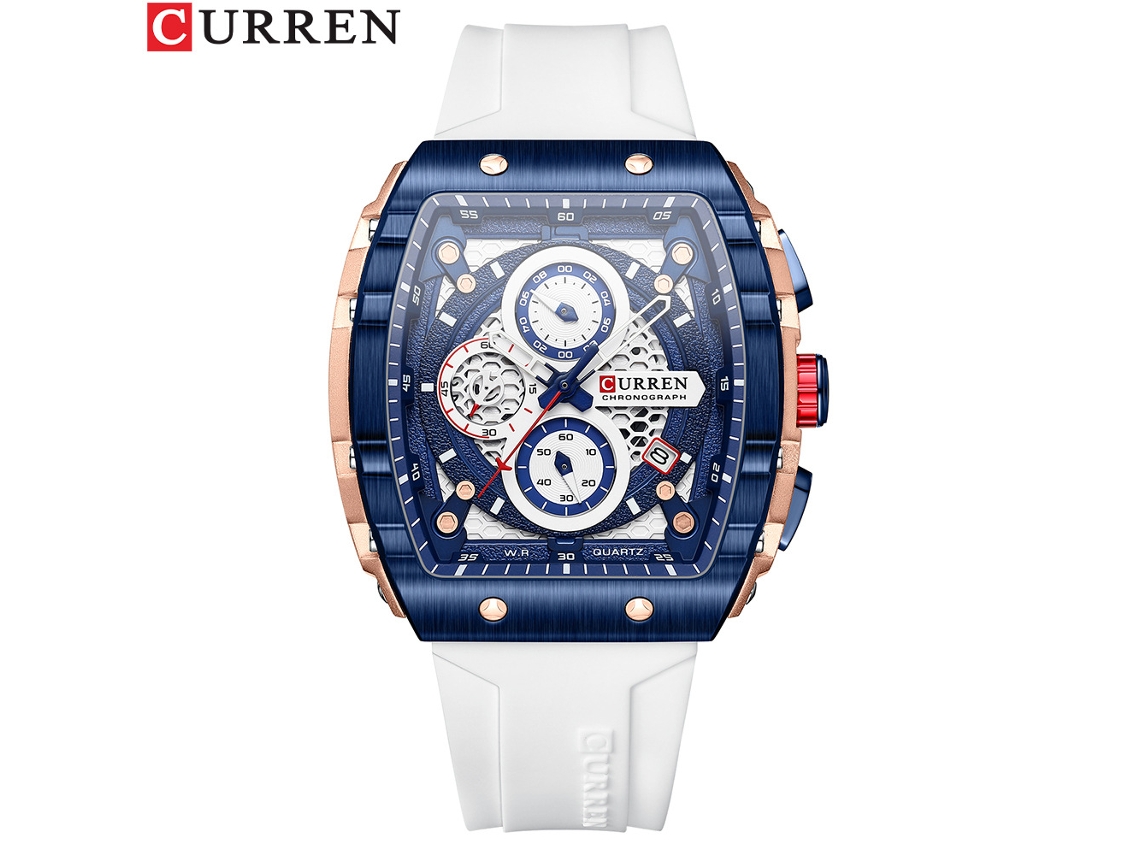 Reloj Unisex Impermeable Con Calendario Para Hombre (blanco), Reloj De Pulsera De Cuarzo Multifuncional De Seis Manecillas.
