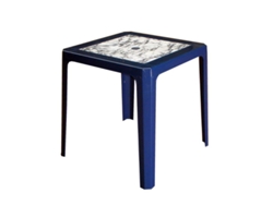 Mesa apilable 70x70 cm azul marmol 4025