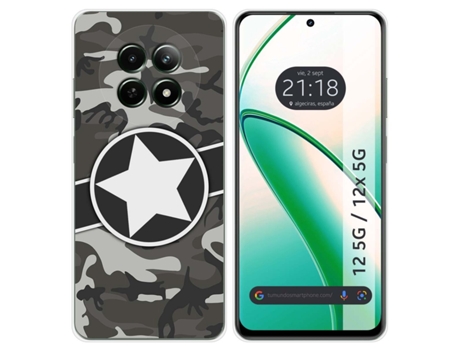 Funda Diseño Camuflaje para Realme 12 5G 12X 5G TUMUNDOSMARTPHONE Silicona Multicolor
