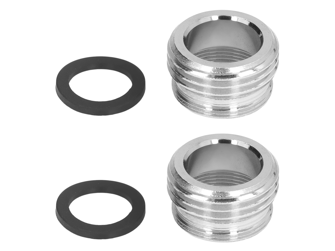 2 Adaptadores De Rosca Recta De 15/16" Macho A 27/32" Hembra A Manguera De Jardín De 17/16".