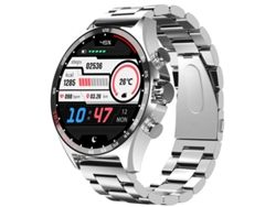 Reloj inteligente con llamadas Bluetooth, monitorización de salud, función SOS y reproducción de música, color plateado. Bestvite
