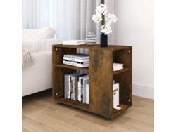Mesa Auxiliar | Mesa Lateral Madera Contrachapada Roble Ahumado 70x35x55 Cm