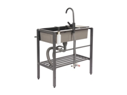 Fregadero de cocina independiente de acero inoxidable, gran capacidad, fácil instalación, negro OEM