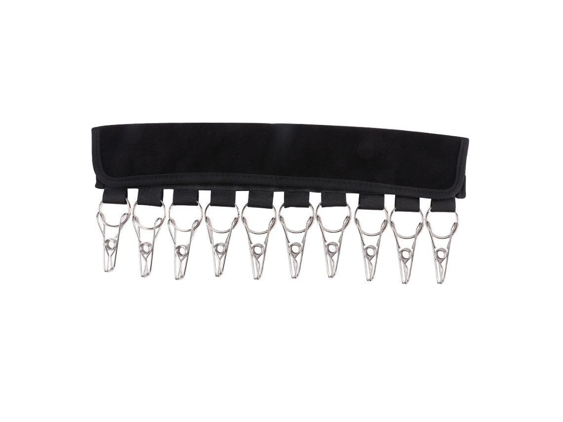 Tendedero portátil de viaje con pinzas (algodón negro)