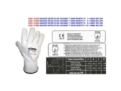 Guante sifer flor vacuno 1ª gris rivete t    7 si833 siflor (caja 12 unidades)