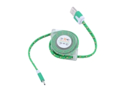 Cable De Datos Retráctil Trenzado De Nailon Usb Para Sistema Android 90cm Verde
