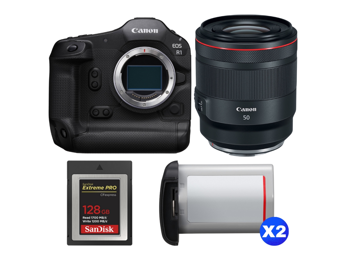 Canon Eos R1 + Rf 50mm F/1.2 L Usm + 1 Sandisk 128gb Extreme Pro Cfexpress Type B + 2 Canon Lp-e19 + Ebook “20 Consejos Para Fotos Que Impactan”