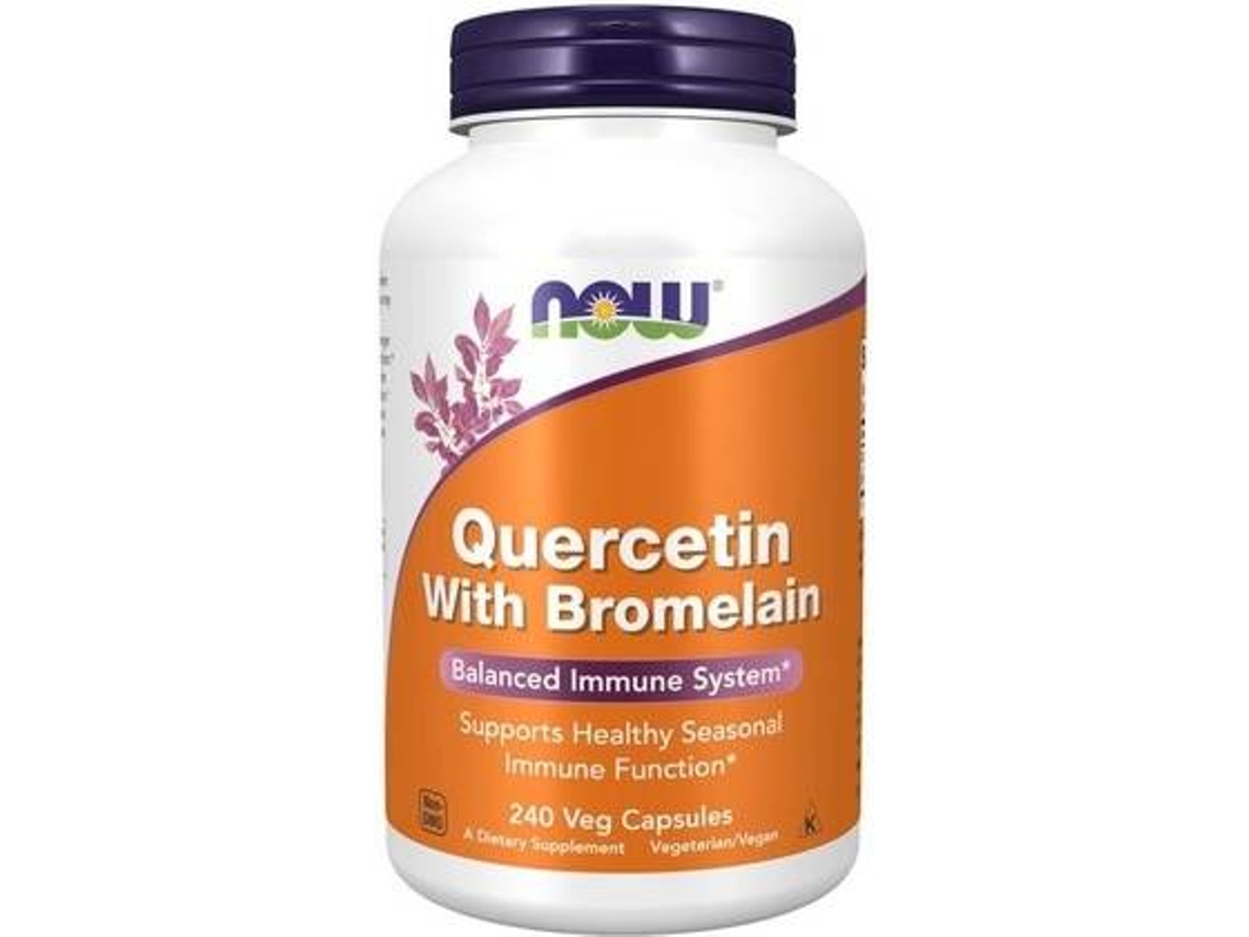 Complemento Alimentar NOW Quercetina Com Bromelaína (240 cápsulas vegetais)