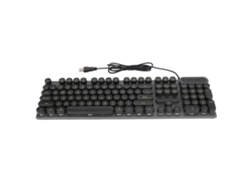 Teclado Para Juegos Usb Con Cable, 104 Teclas, Retroiluminado, Con Efecto De Respiración, Diseño Ergonómico, Color Negro Punk.