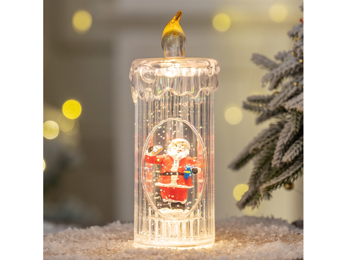 Vela navideña Yuysan con luz nocturna, decoración festiva, estilo C
