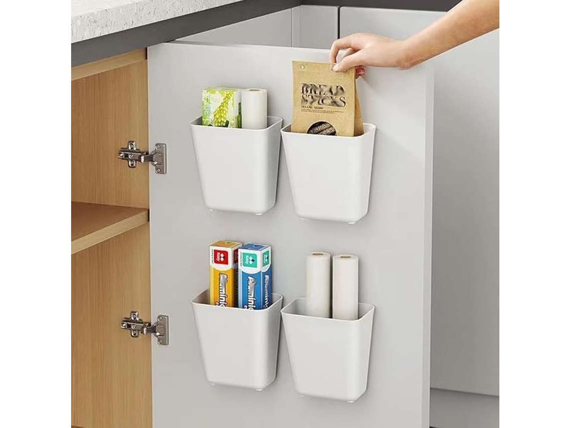 4 organizadores autoadhesivos para puertas de armarios, baños y refrigeradores ZYBLSSBB