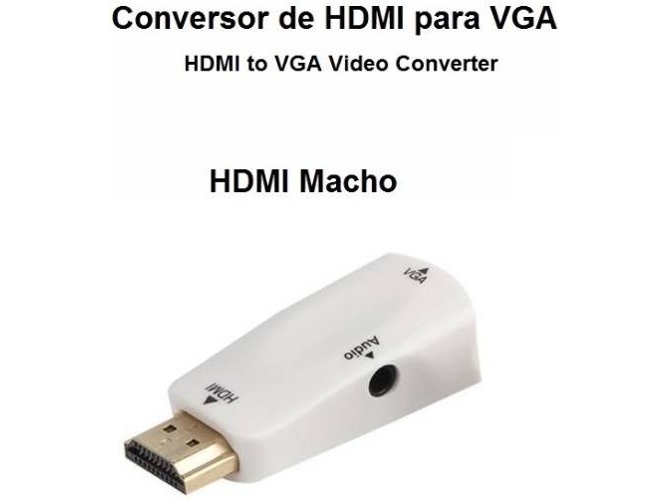 Adaptador Convertidor HDMI para VGA con Audio Blanco