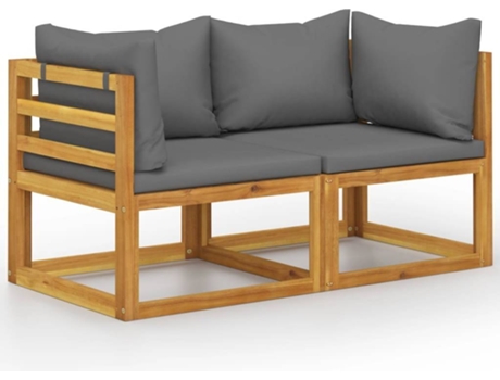 Banco de jardín VIDAXL Gris Madera de acacia (70x70x60 cm)