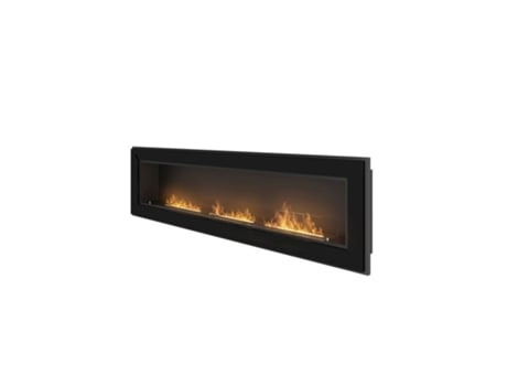 Chimenea mural de bioetanol empotrable RAME 180 Negro con cristal OUTINFIRE