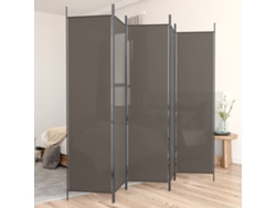 Biombo de 5 paneles, 250 x 200 cm, tela antracita, WSD329912, Adorable Home