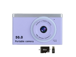 Cámara digital compacta 4K HD de 24 pulgadas, tela con suficiente luz, 32 g, color morado, Bestvite