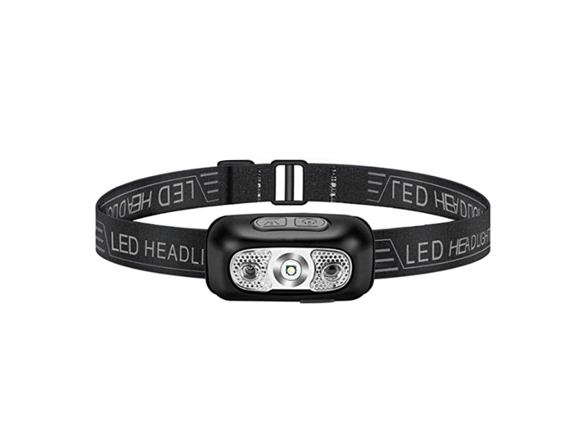 Rebe-linterna Frontal Led Exterior Con Sensor Ir, Modos De Luz, Batería Integrada, Ajustable 60°, Ideal Camping Pesca Running Emergencias