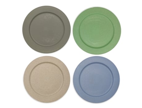 4 platos grandes de plástico de 25 cm aptos para lavavajillas platos llanos ligeros reutilizables aptos para microondas ZMDECQNA