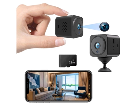 Cámara de Seguridad Sin Cables HD 1080P con Intercomunicador Bidireccional Visión Nocturna y Detección de Movimiento Adecuada para Perro/Bebé Negro...