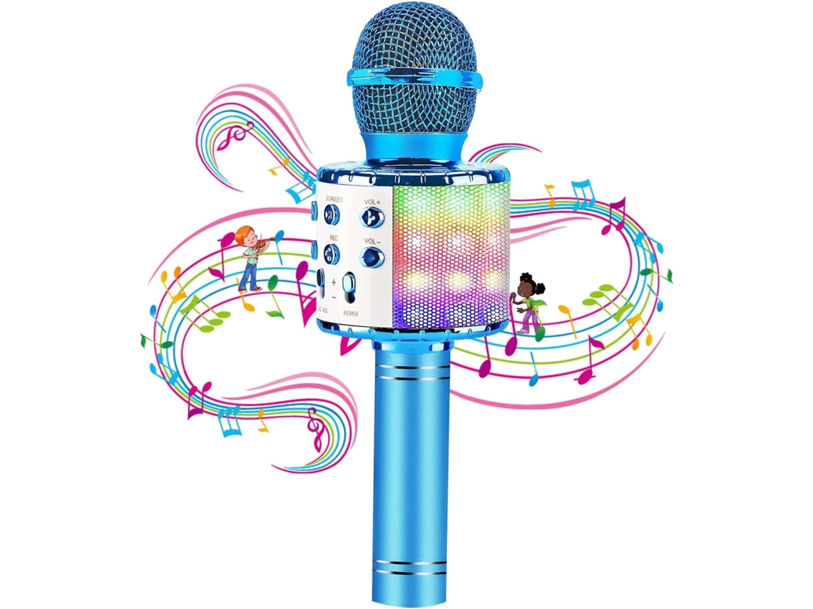 Niños Que Cantan El Micrófono Micrófono Portátil Del Karaoke Con La Luz Led Conveniente Para El Hogar, Fiesta
