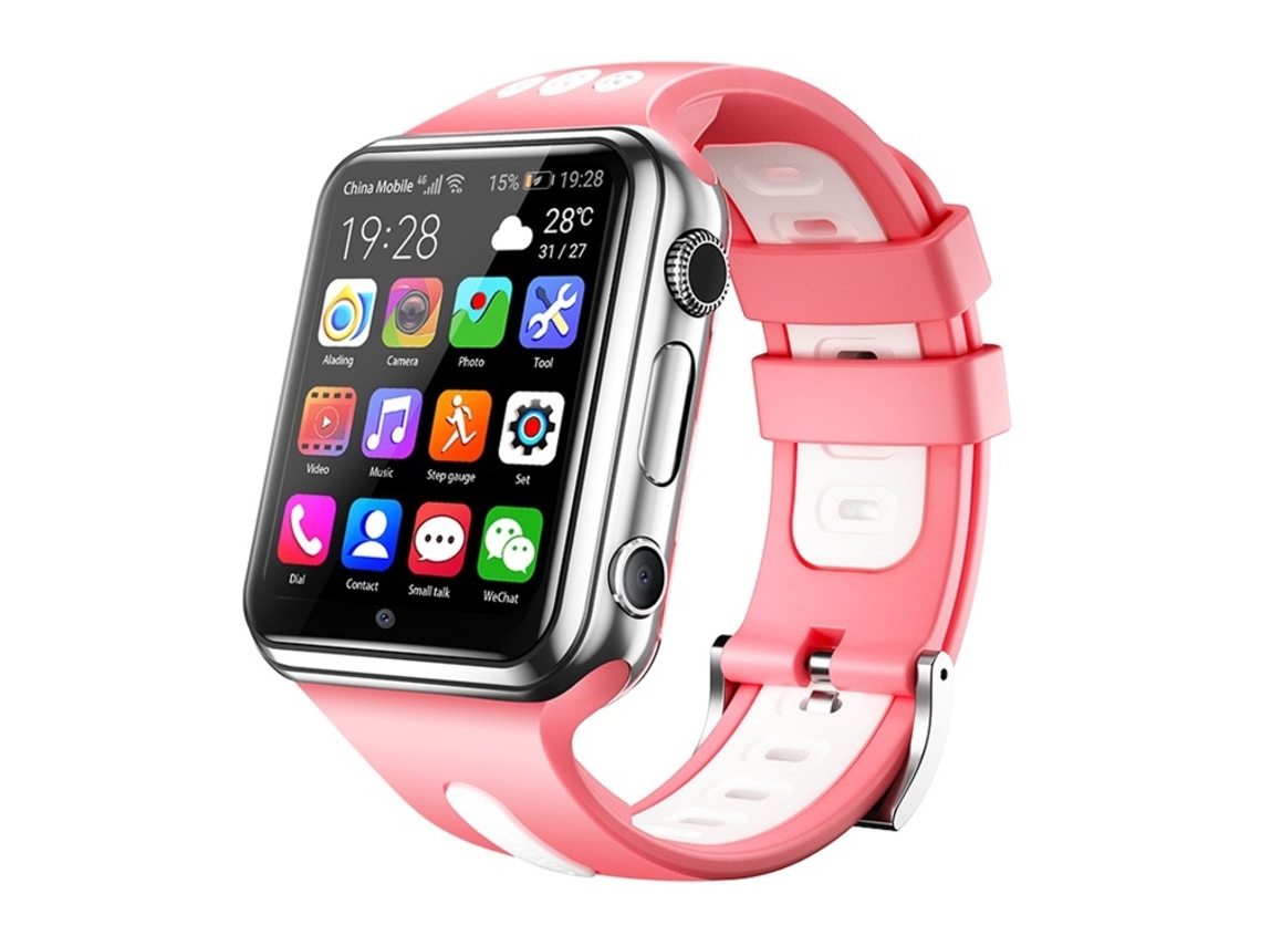 Smartwatch con pantalla totalmente laminada de 1,54 pulgadas, cámara dual, 2 GB de RAM, 16 GB de almacenamiento (rosa plata)