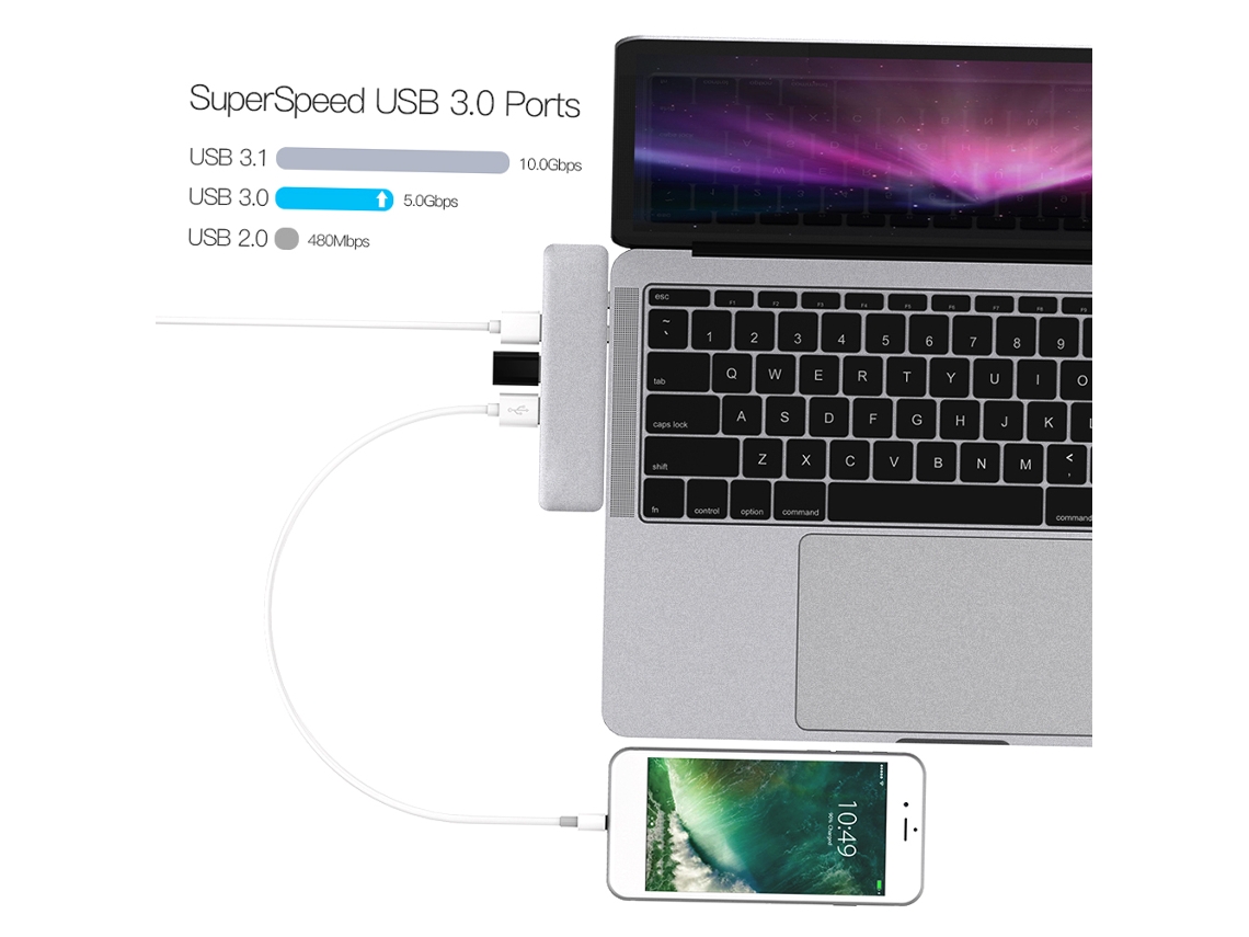 Dodocool Concentrador Usb-c 7 En 1 Con Lector De Tarjetas Sd/tf Hdmi 4k 3 Usb 3.0 Pd 100w